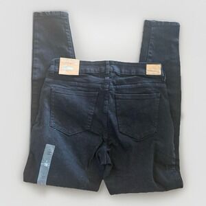 Sears And Robuck Skinny Jeans Black Denim 6 Short Mid Rise Skinny Leg